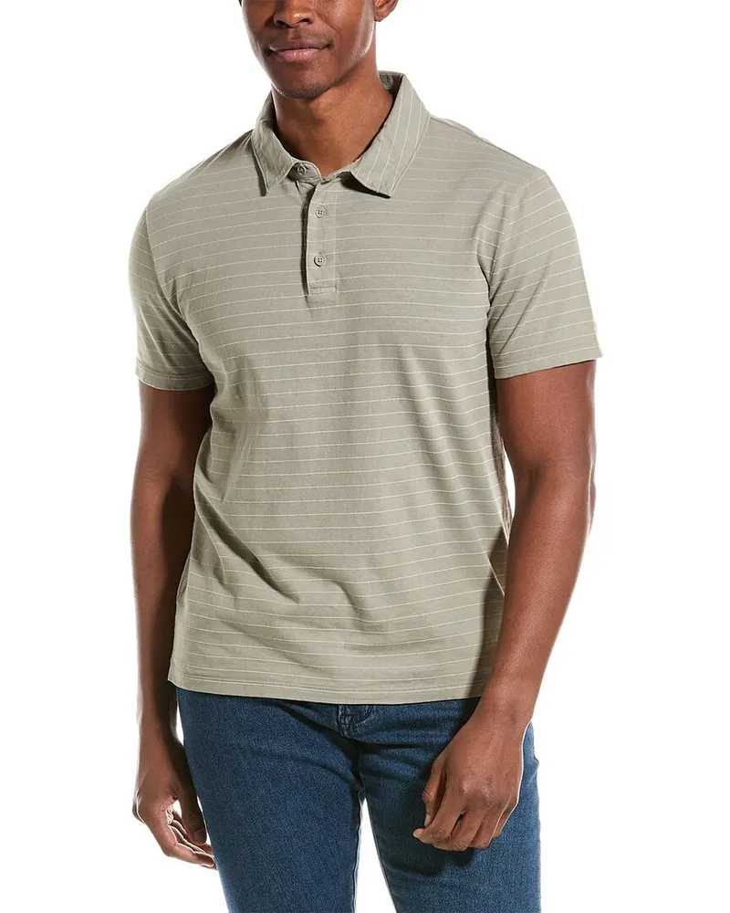 Vince Garment Dye Fleck Stripe Polo Shirt Nocolor