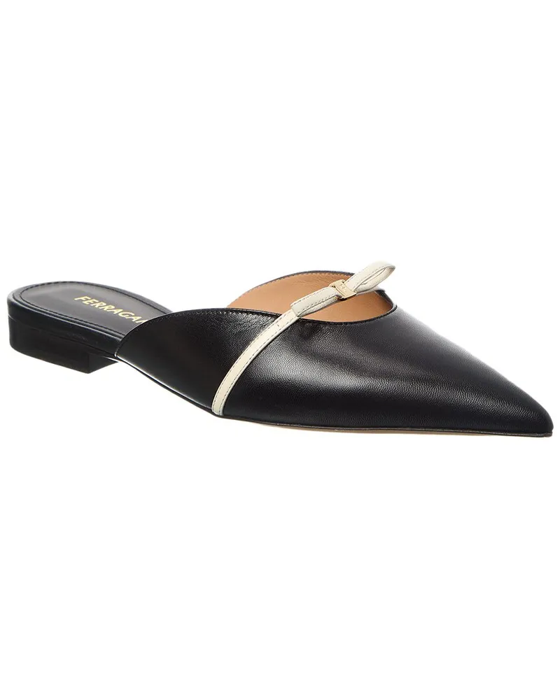 Ferragamo Bow Mini Leather Mule Black