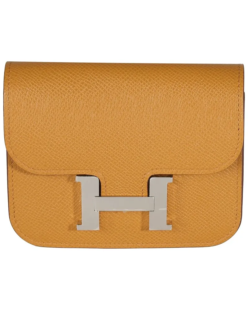 Hermès Brown Leather Constance Slim Wallet PHW (Authentic Pre-Loved Nocolor