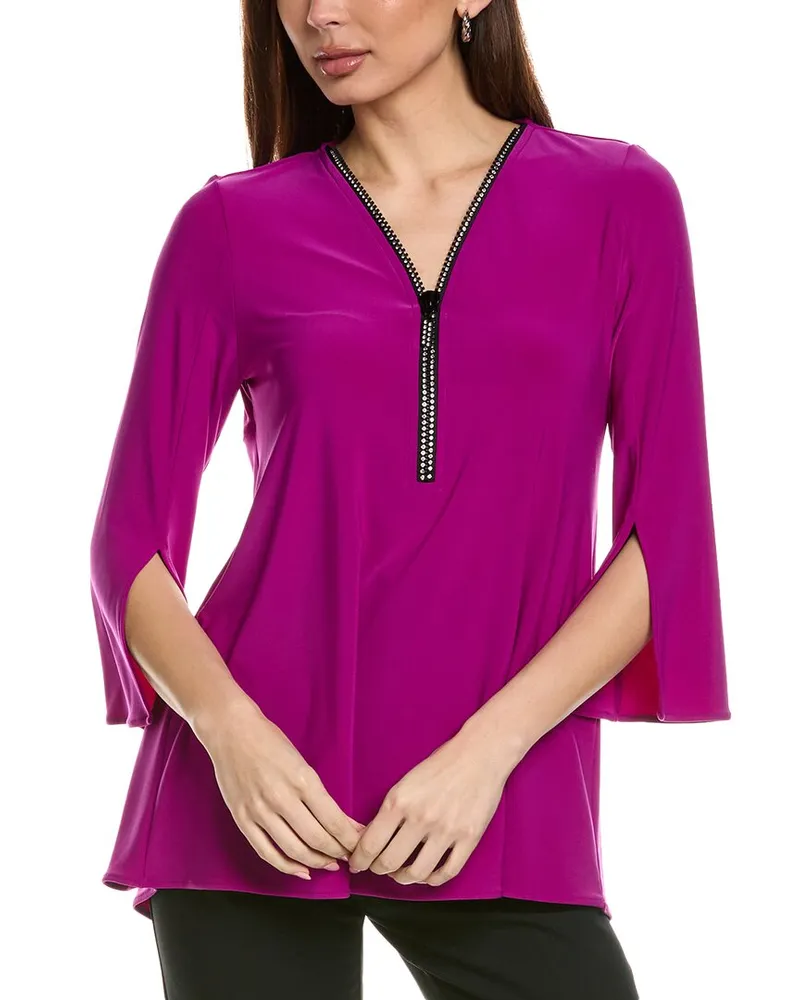 Joseph Ribkoff Front Zip Tunic Purple