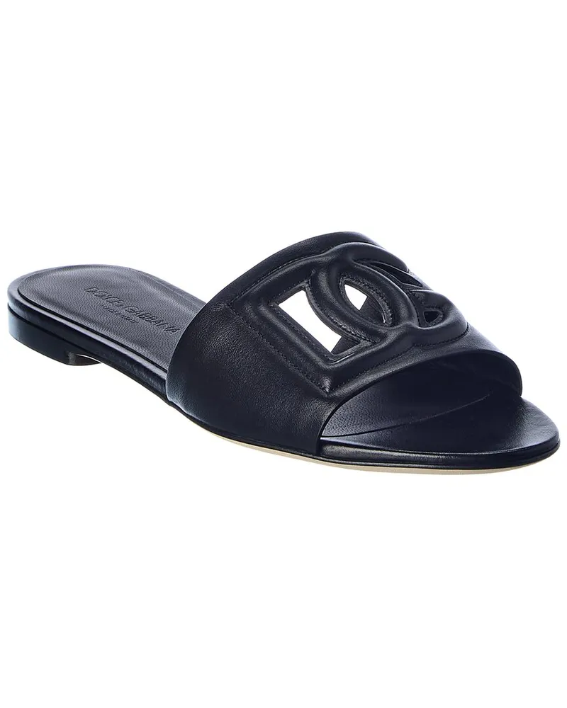 Dolce & Gabbana Bianca Leather Sandal Black