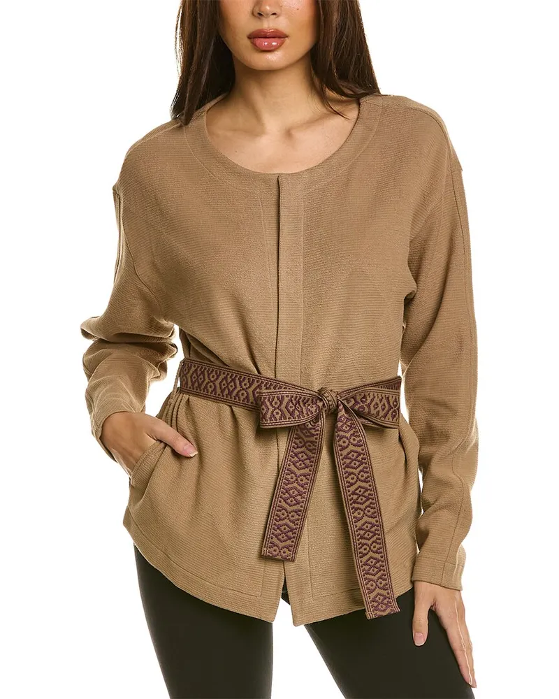 Hanro Pure Comfort Belted Cardigan Brown