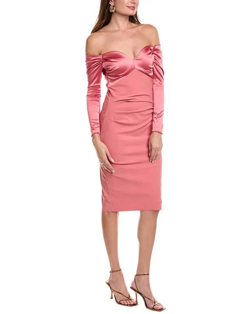 Chiara Boni Bessie Solid Midi Dress Orange