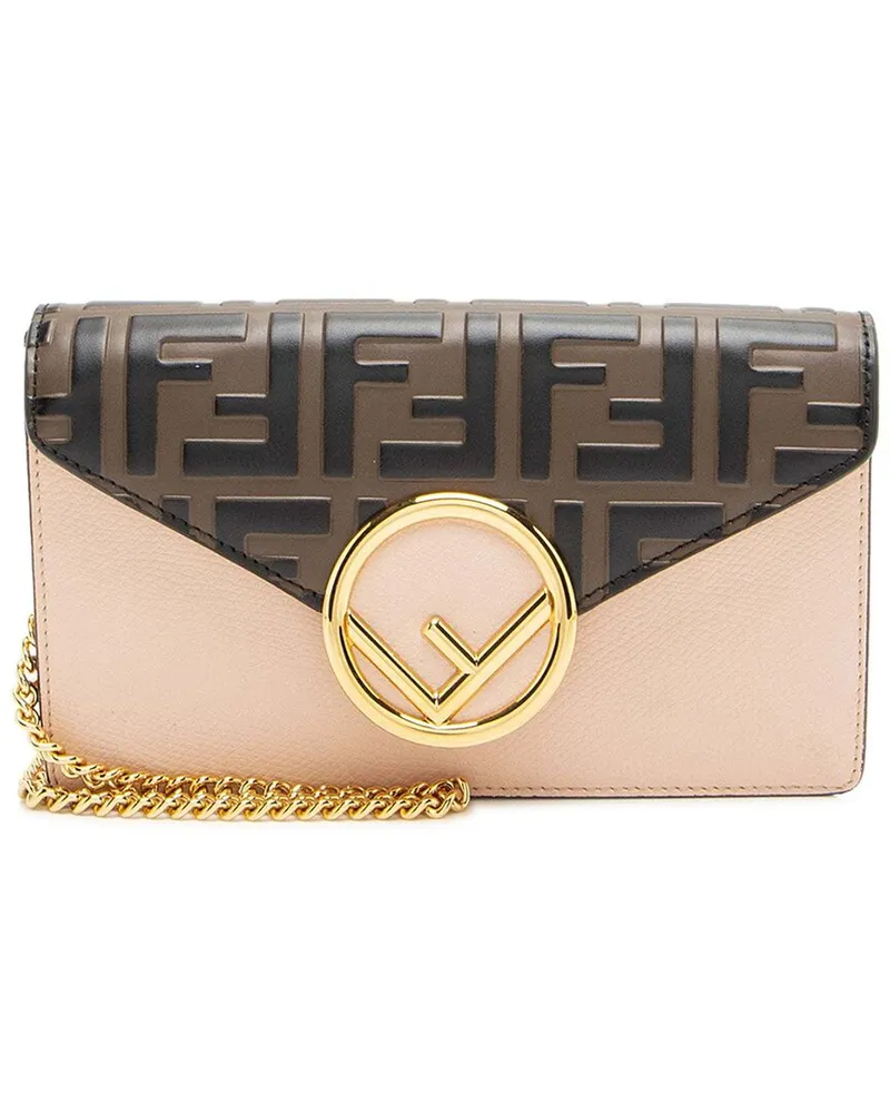 Fendi Brown FF Embossed Calfskin FF Crossbody (Authentic Pre-Loved Nocolor