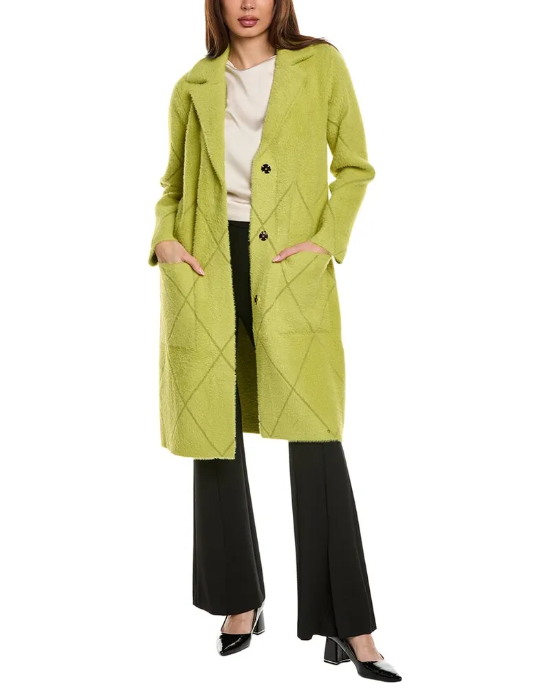 Joseph Ribkoff Fuzzy Eyelash Coat Green