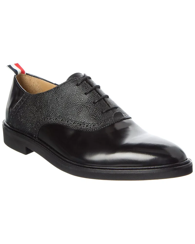 Thom Browne Logo Leather Oxford Black