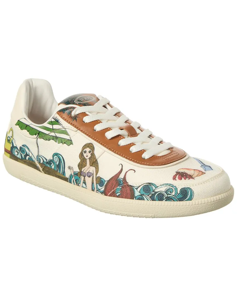 TOD'S TOD’s Cassetta Canvas & Leather Sneaker White