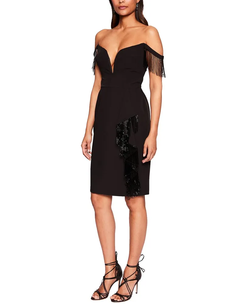 Marchesa Off Shoulder Mini Cocktail Dress Nocolor