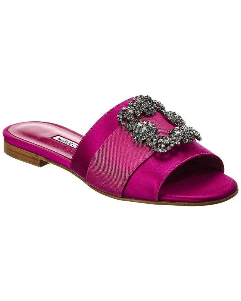 Manolo Blahnik Martamod Satin Sandals Pink