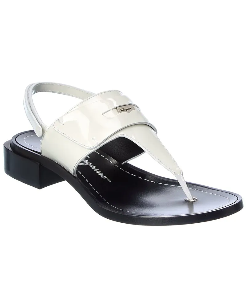 Ferragamo Nya Leather Sandal White