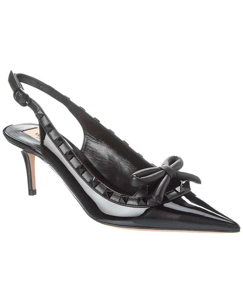 Valentino Garavani Rockstud 60 Patent Slingback Pump Black