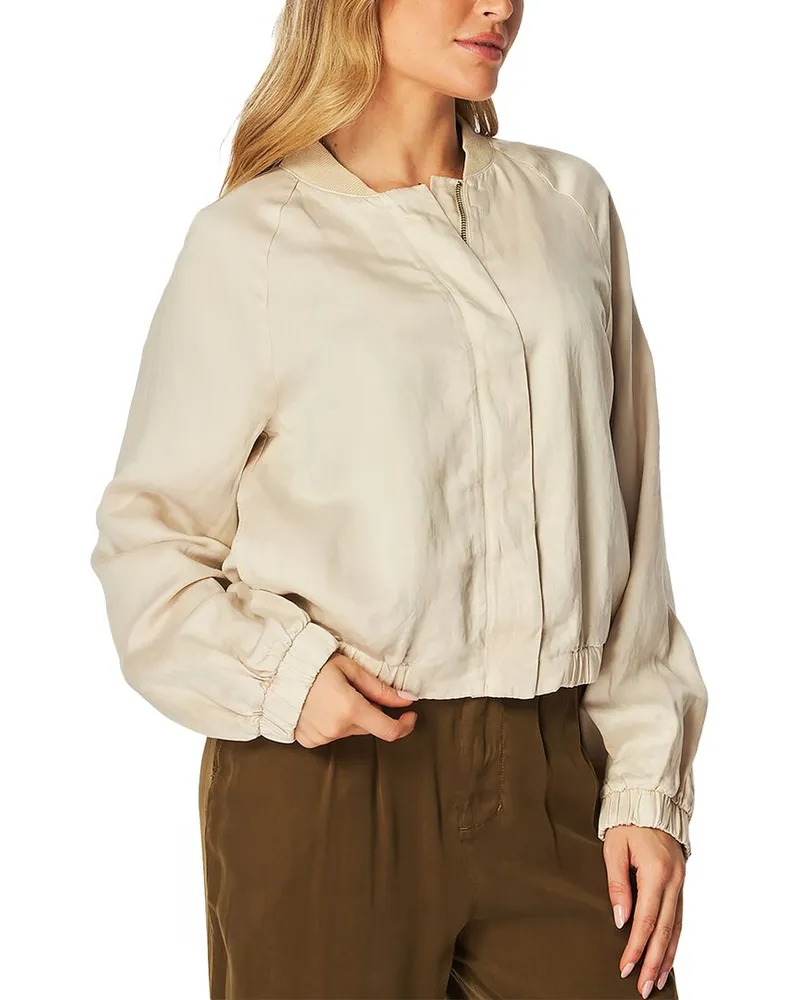Bella Dahl Chloe Clean Linen-Blend Bomber Jacket Nocolor