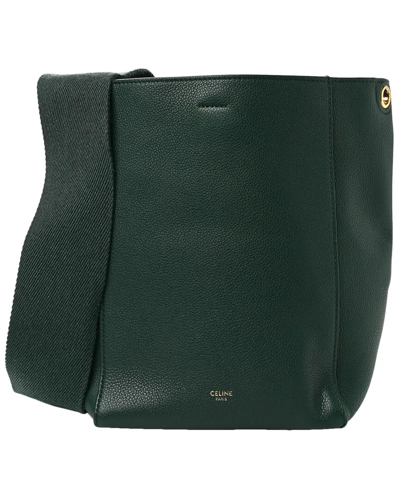 Celine Green Leather Sangle Bucket Bag (Authentic Pre-Loved Nocolor
