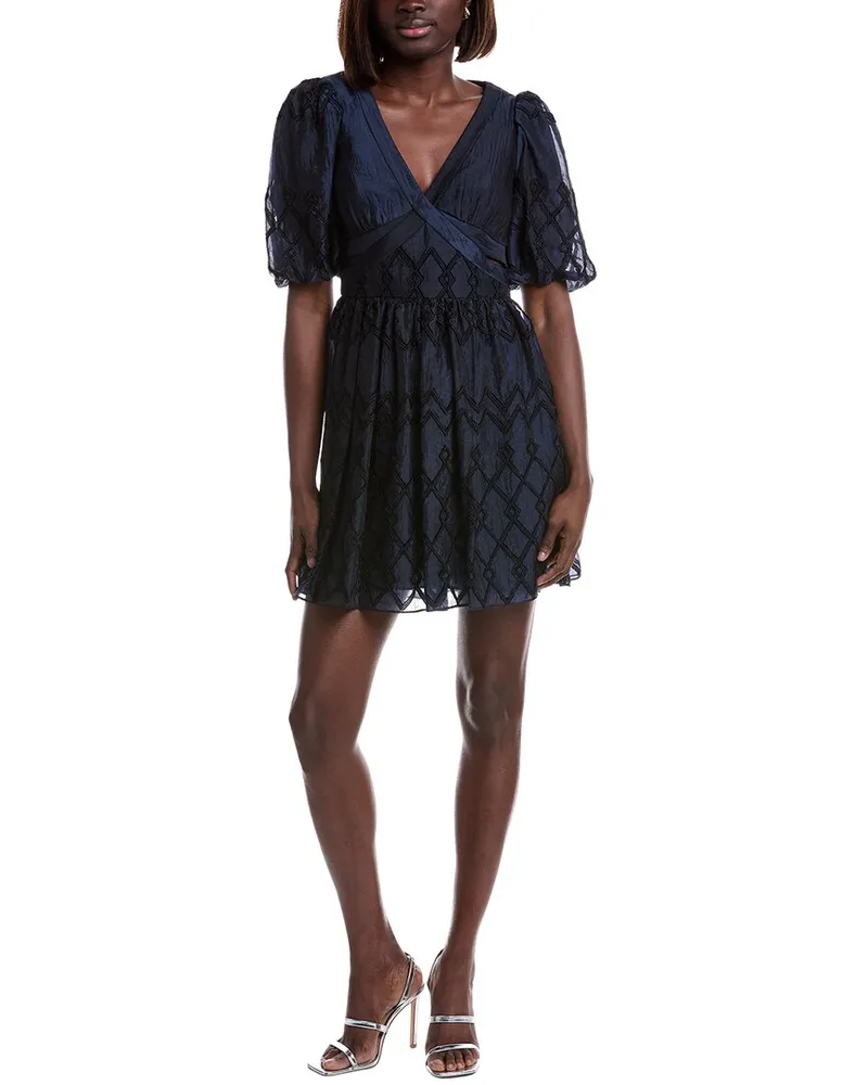 Monique Lhuillier Eyelash Fringe Embroidered Cocktail Dress Nocolor