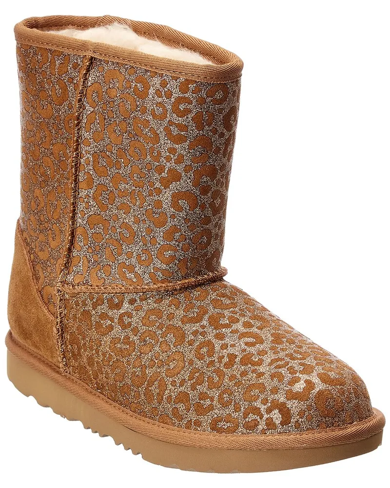 UGG Classic II Glitter Leopard Suede Kid's Boot Brown