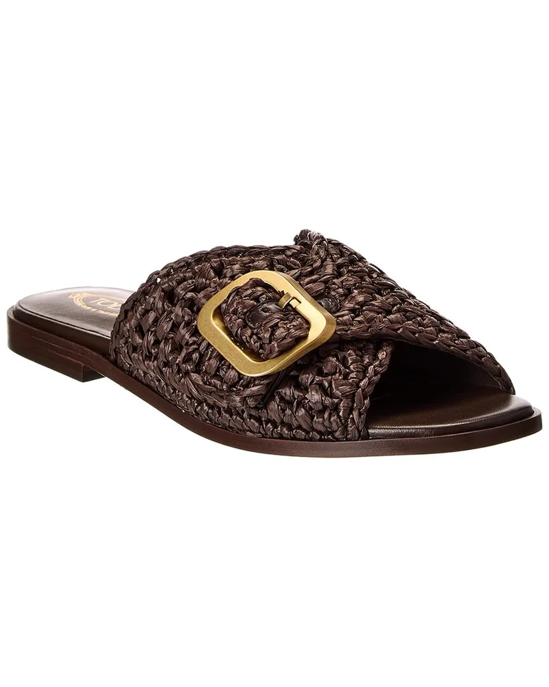 TOD'S TOD’s Straw & Leather Sandal Brown