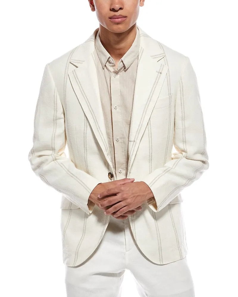 Brunello Cucinelli Linen, Silk, & Wool-Blend Blazer Nocolor