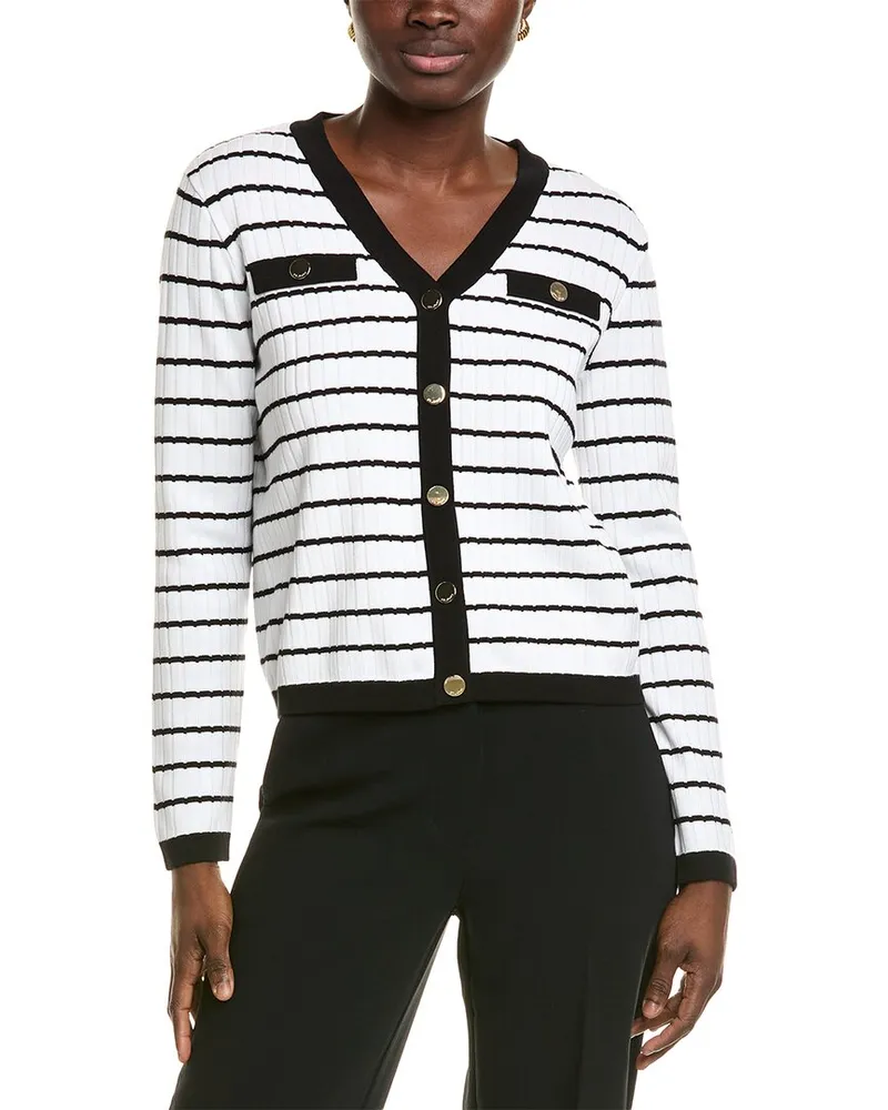 ST. JOHN Knit Cardigan White