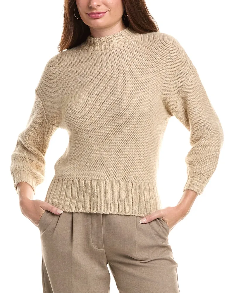 Peserico Wool, Silk, & Cashmere-Blend Sweater Tan