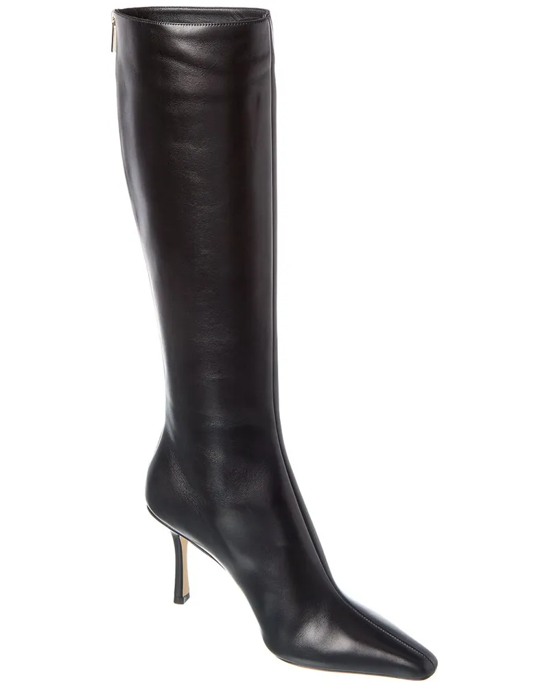 Jimmy Choo Agathe KB 85 Leather Knee-High Boot Black