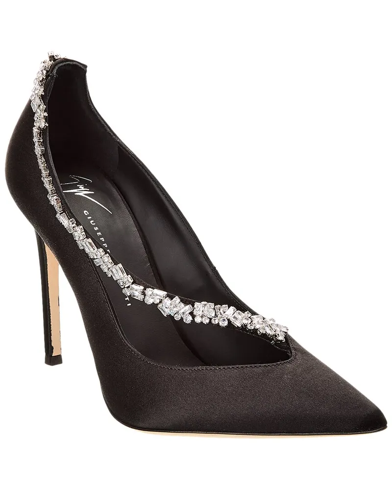 Giuseppe Zanotti Filipa Crystal 105 Satin Pump Black
