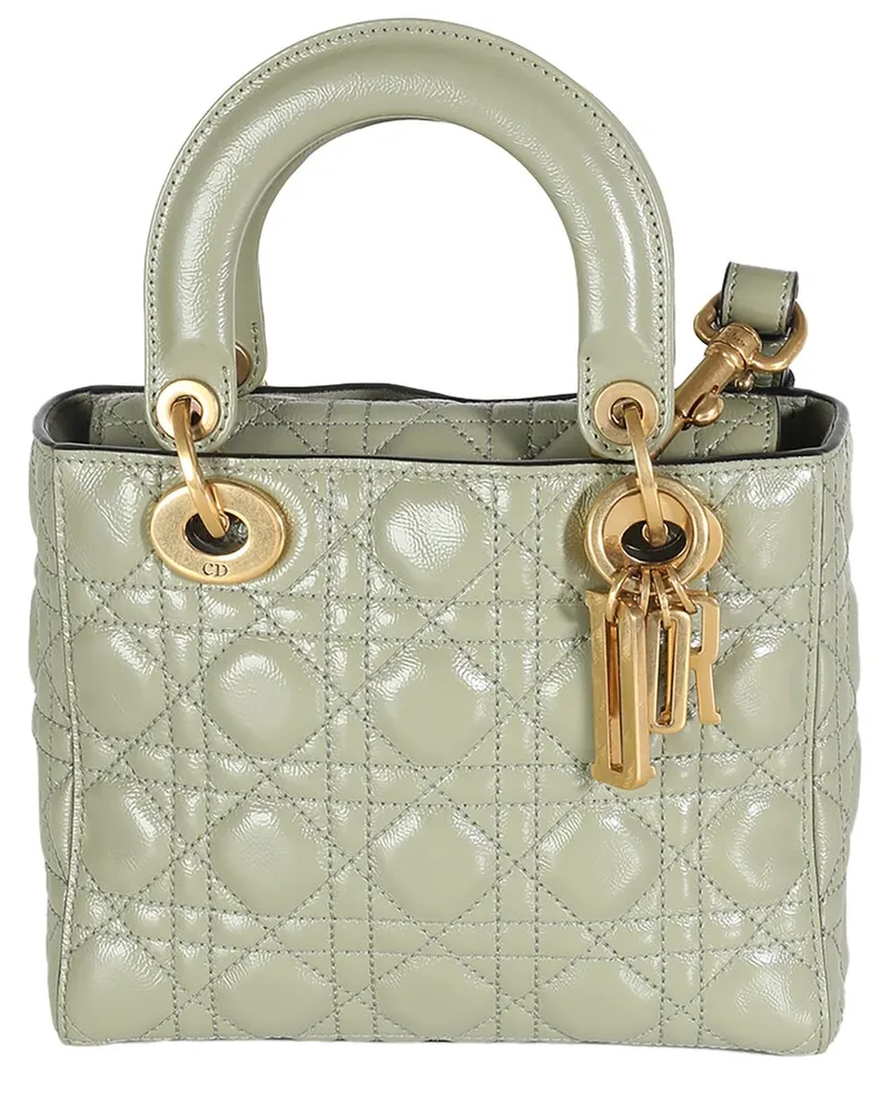 Dior Green Leather Lucky Badges My Lady Dior Bag (Authentic Pre-Loved Nocolor