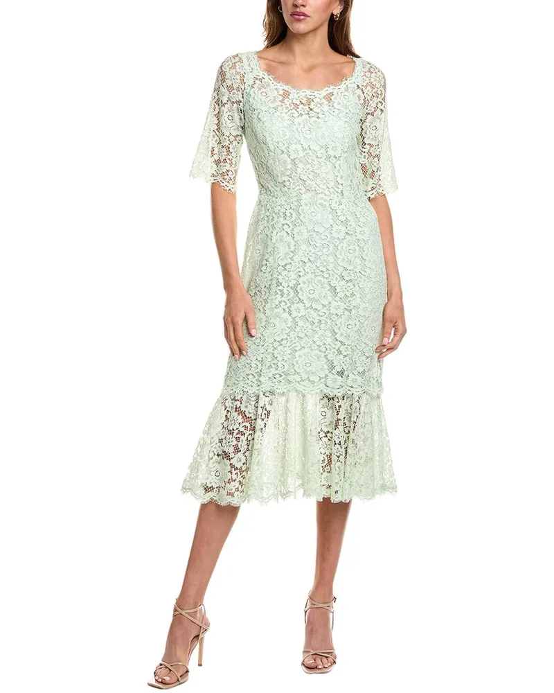 Dolce & Gabbana Lace Midi Dress Green