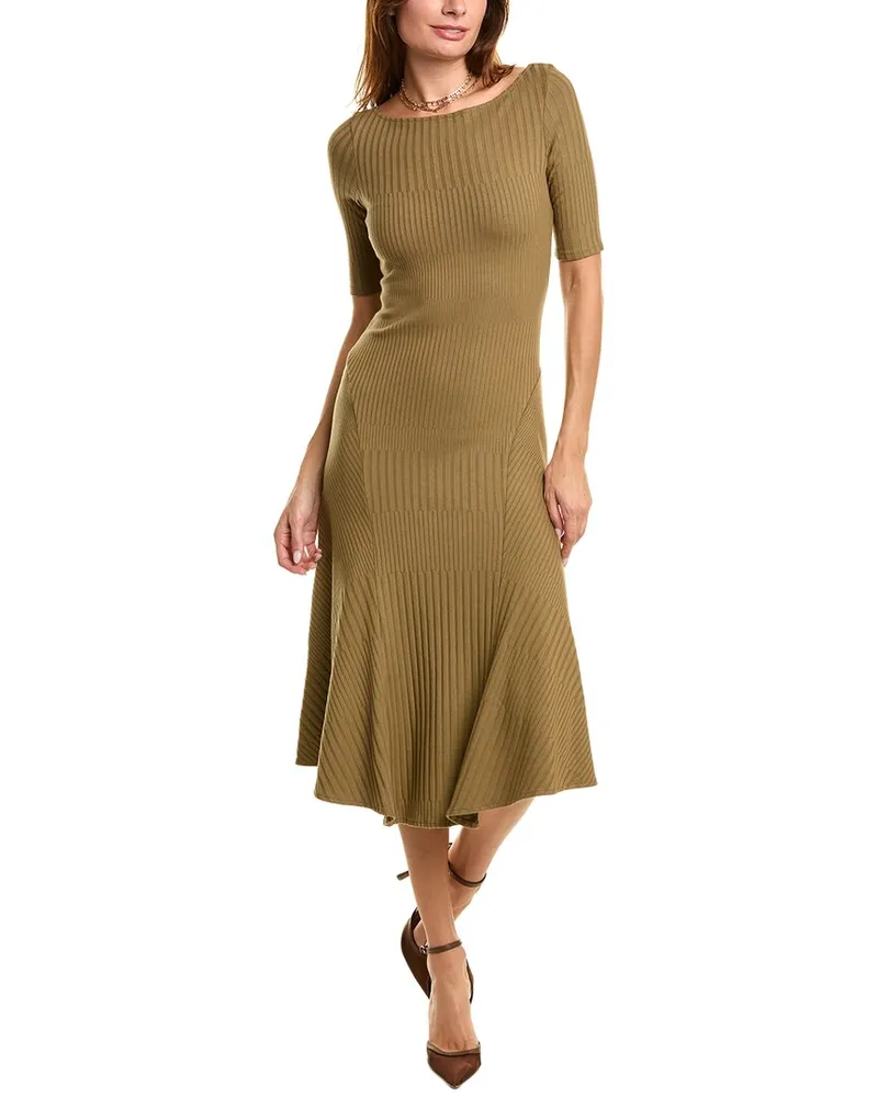 Theory Boat Neck Sweaterdress Green