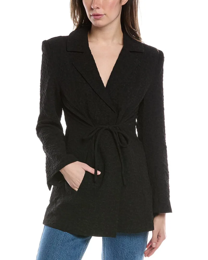 Ganni Textured Blazer Black