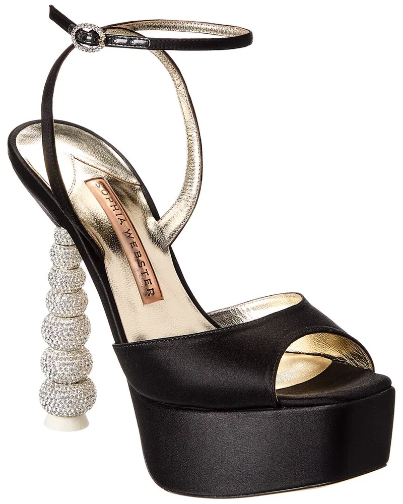 Sophia Webster Deya Satin Platform Sandal Black