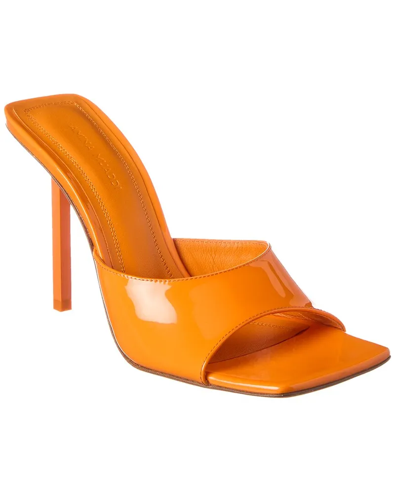 Amina Muaddi Laura 95 Patent Sandal Orange