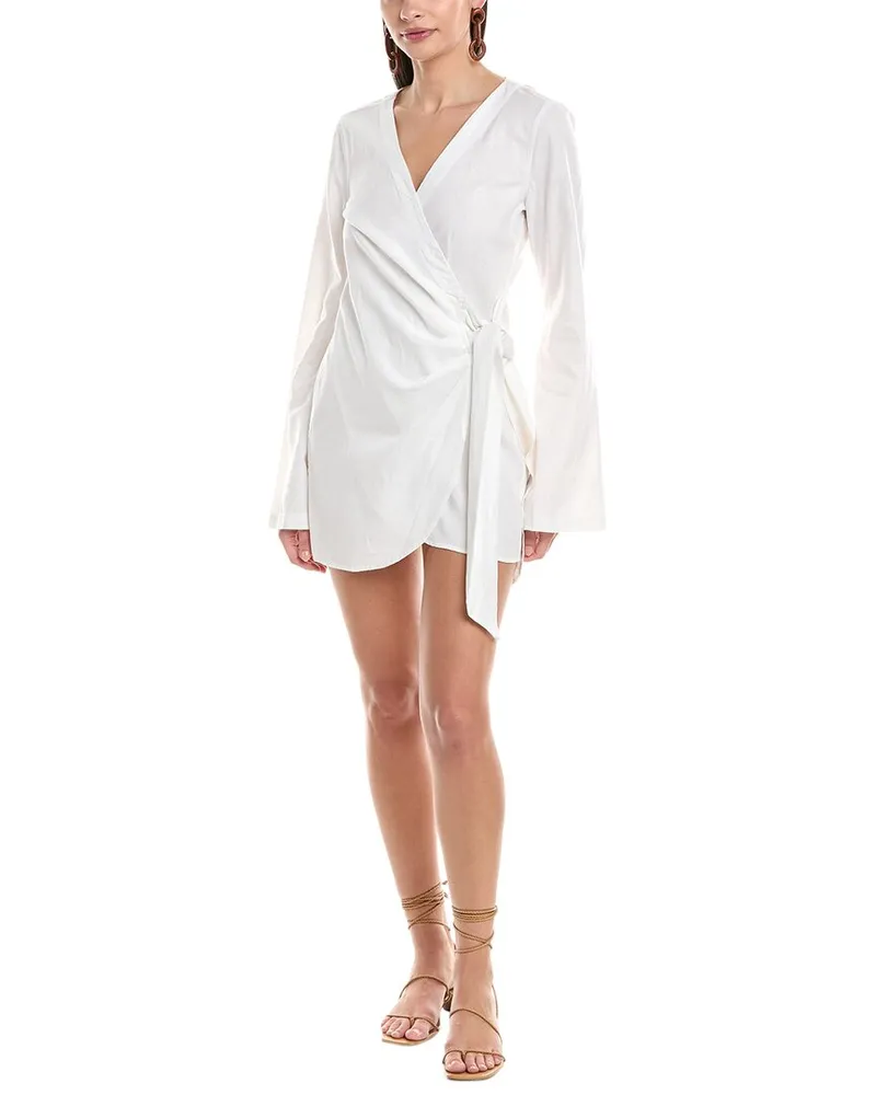 Onia Air Linen-Blend Wrap Dress White