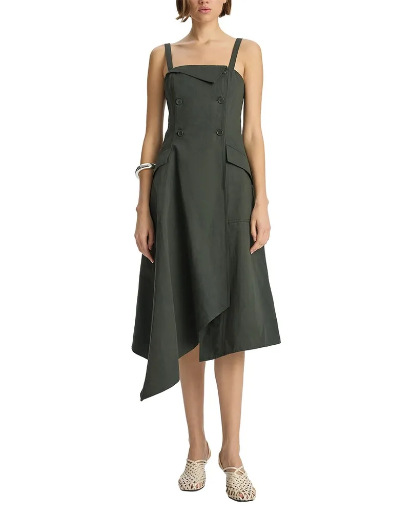 A.L.C. Scarlett Linen-Blend Midi Dress Nocolor
