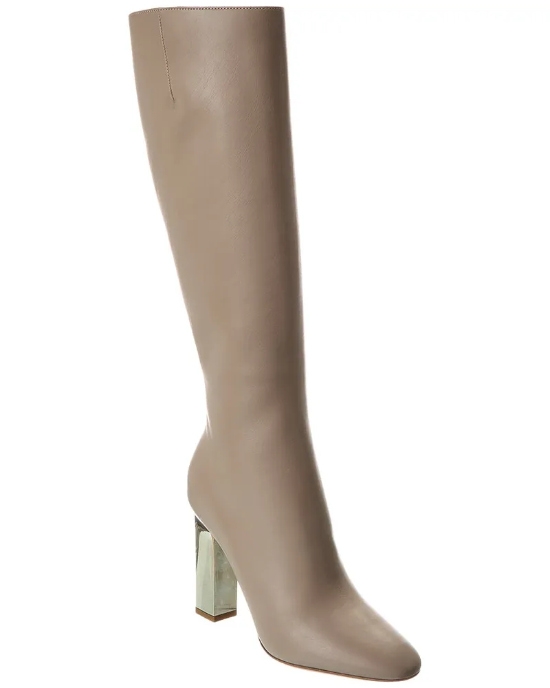 Michael Kors Collection Carly Runway Leather Long Boot Grey