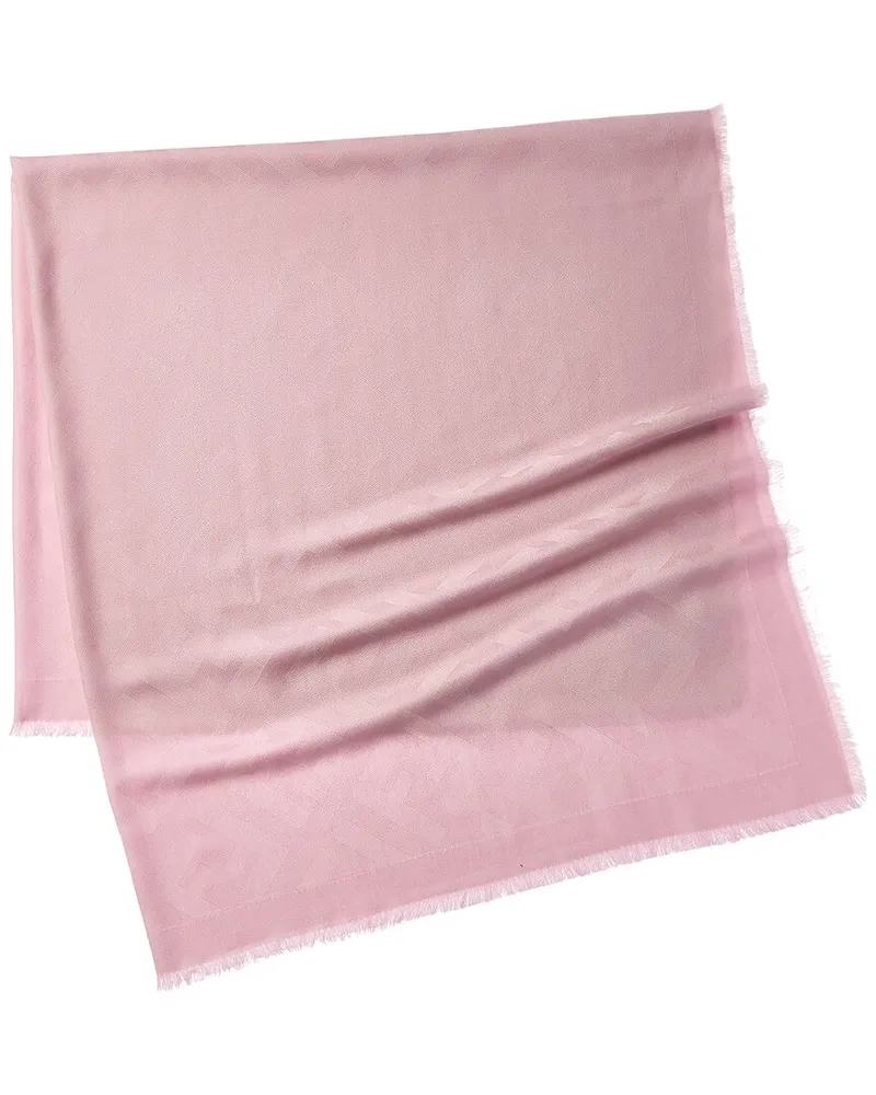 Fendi FF Wool & Cashmere-Blend Shawl Pink