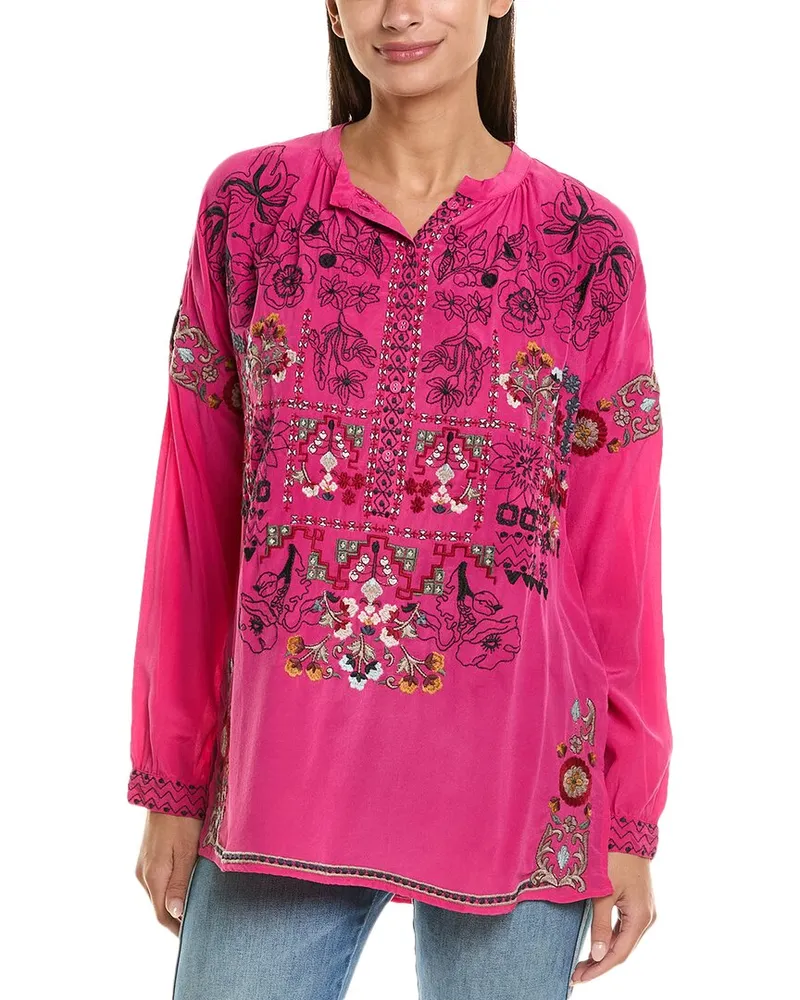 Johnny Was Niccola Silk Tunic Pink