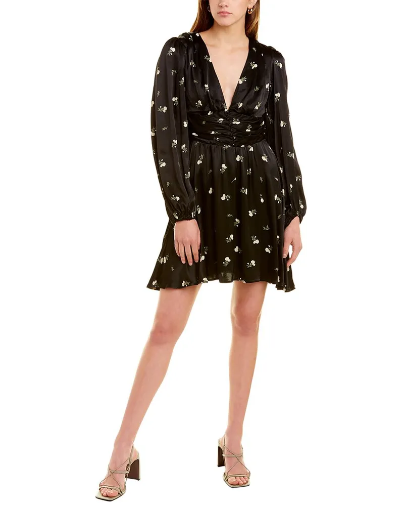 Bardot Celia Floral Mini Dress Black