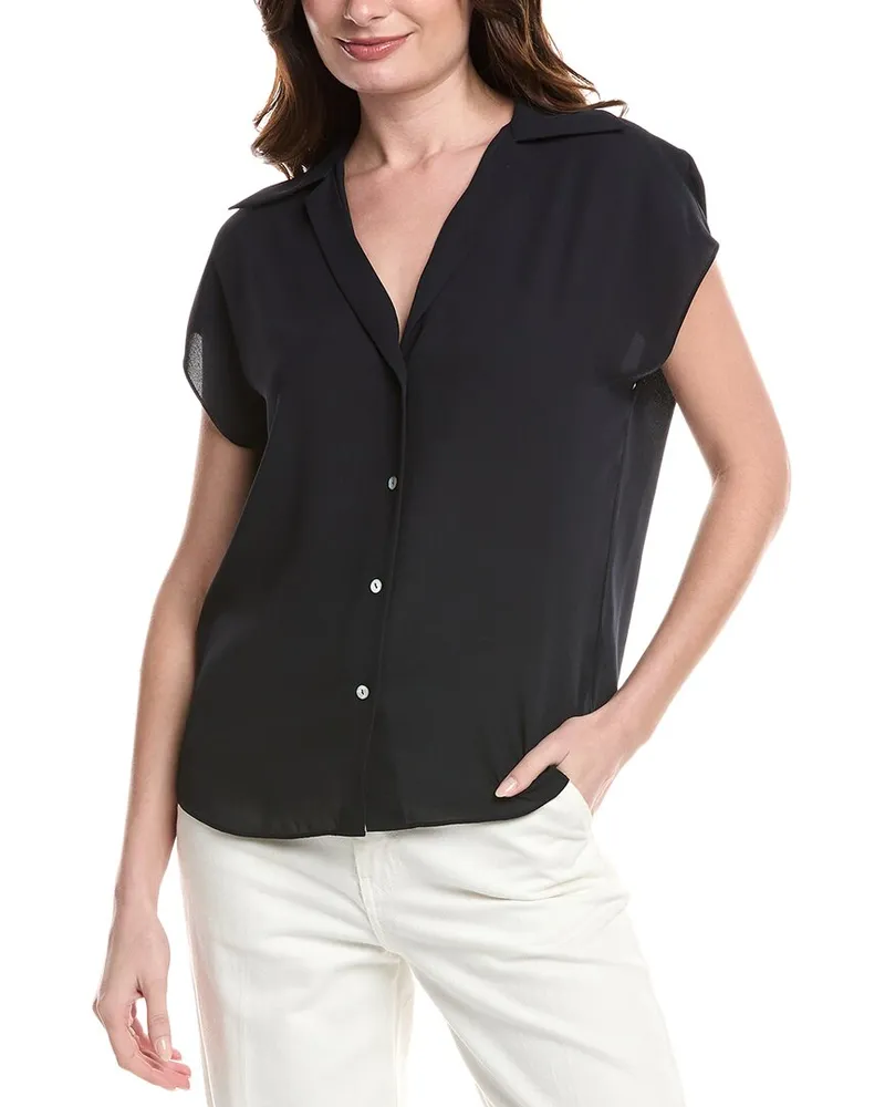 Vince Cap Sleeve Blouse Blue