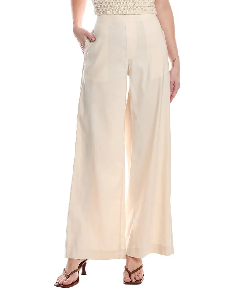 Rag & Bone Morgan Ivory Linen-Blend Pant Jean Beige