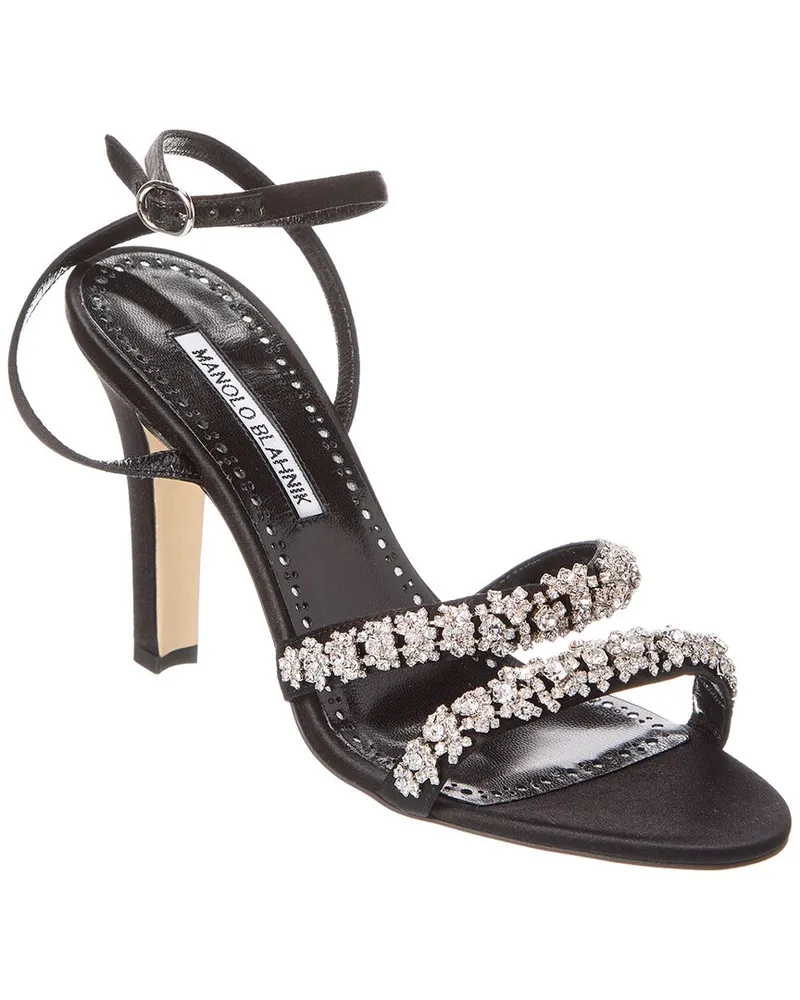 Manolo Blahnik Vedada 105 Satin Sandal Black