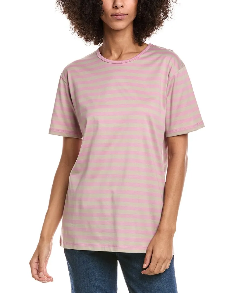 Marimekko Lyhythiha Tasaraita  T-Shirt Pink