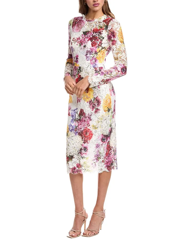 Dolce & Gabbana Lace Midi Dress White