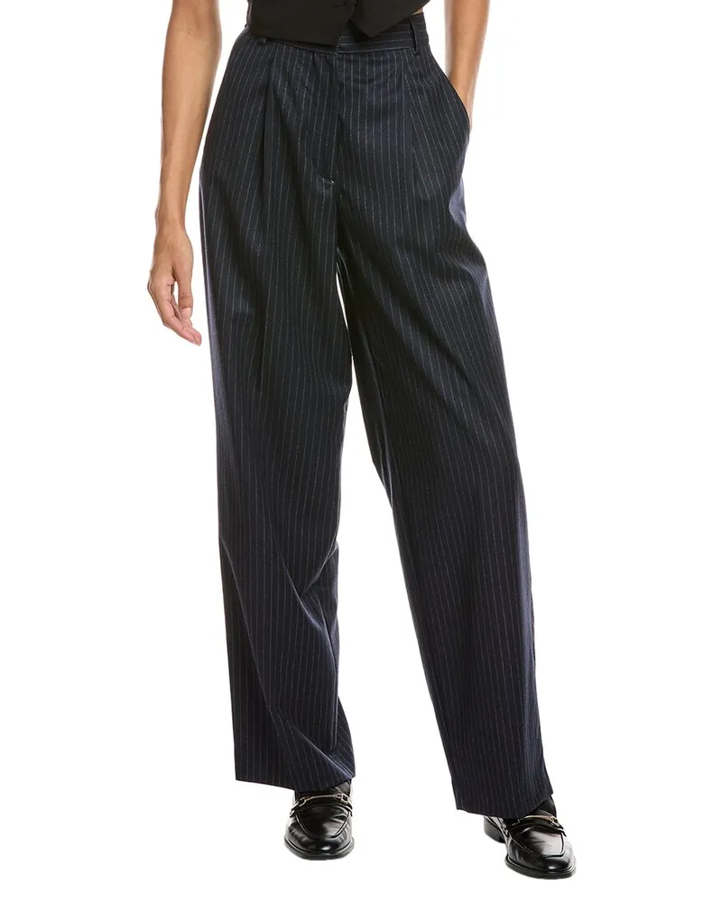 Officine Generale Officine Generale New Sophie Pinstripe Wool Pant Blue