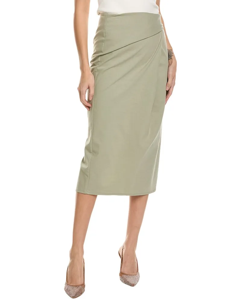 Reiss Nadia Wrap Midi Skirt Beige