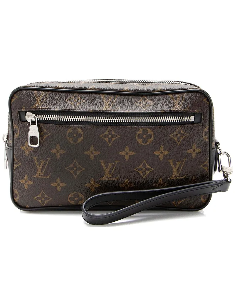 Louis Vuitton Black Leather Monogram Macassar Kasai Clutch (Authentic Pre-  Loved Nocolor