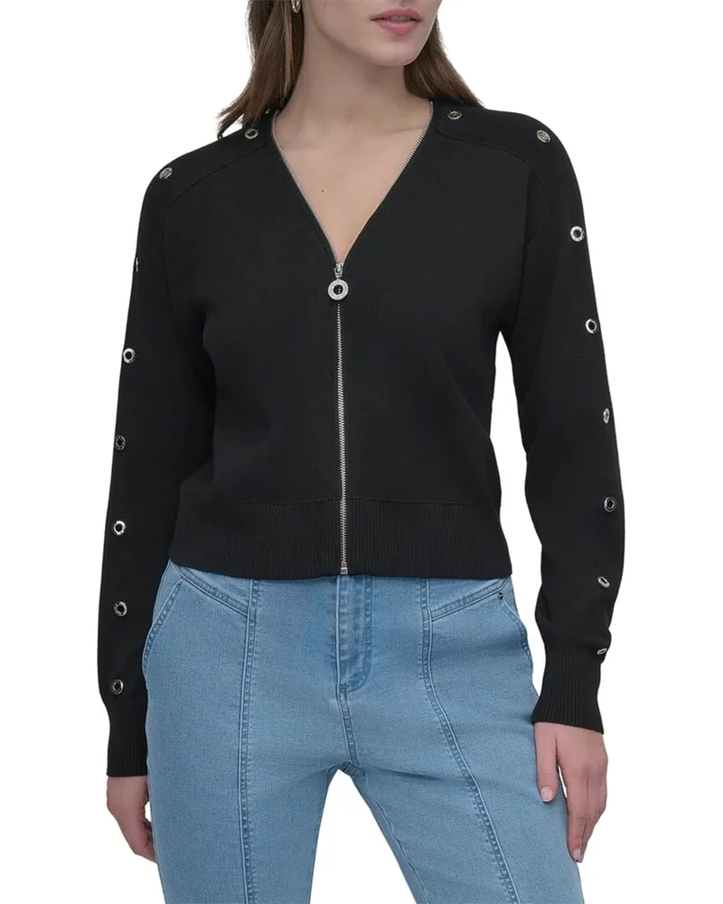 DKNY Grommet Sleeve Jacket Black