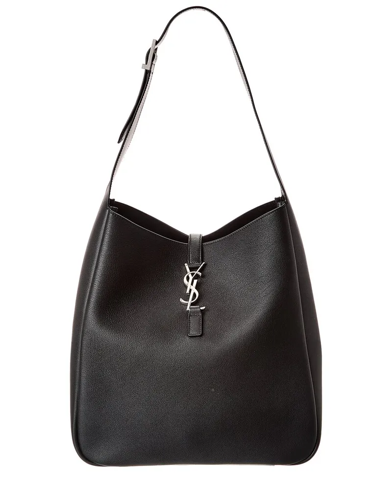 Saint Laurent Le 5 A 7 Supple Large Leather Hobo Bag Black