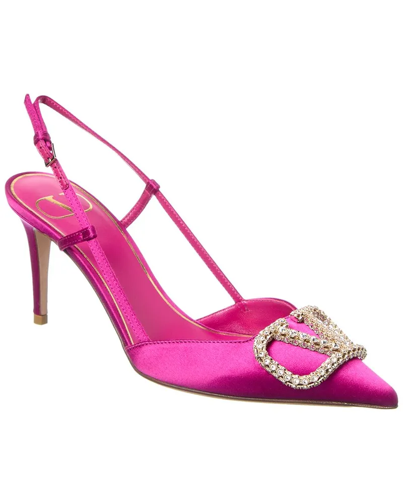 Valentino Garavani VLogo 80 Satin Slingback Pump Purple