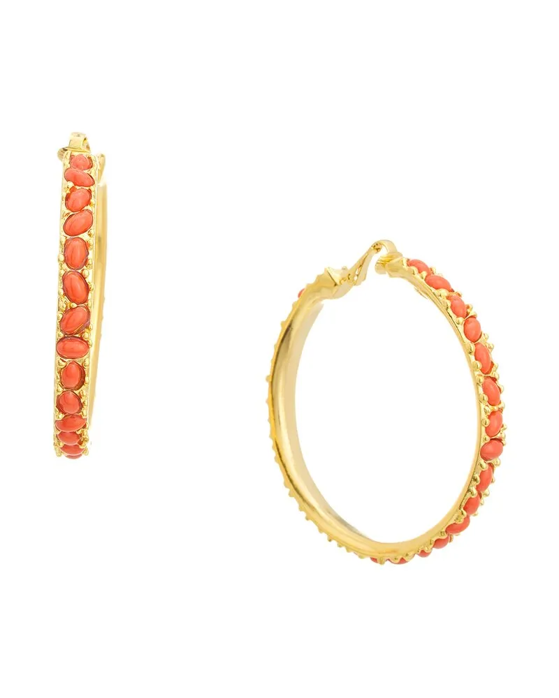 Kenneth Jay Lane Plated Hoop Earrings Nocolor
