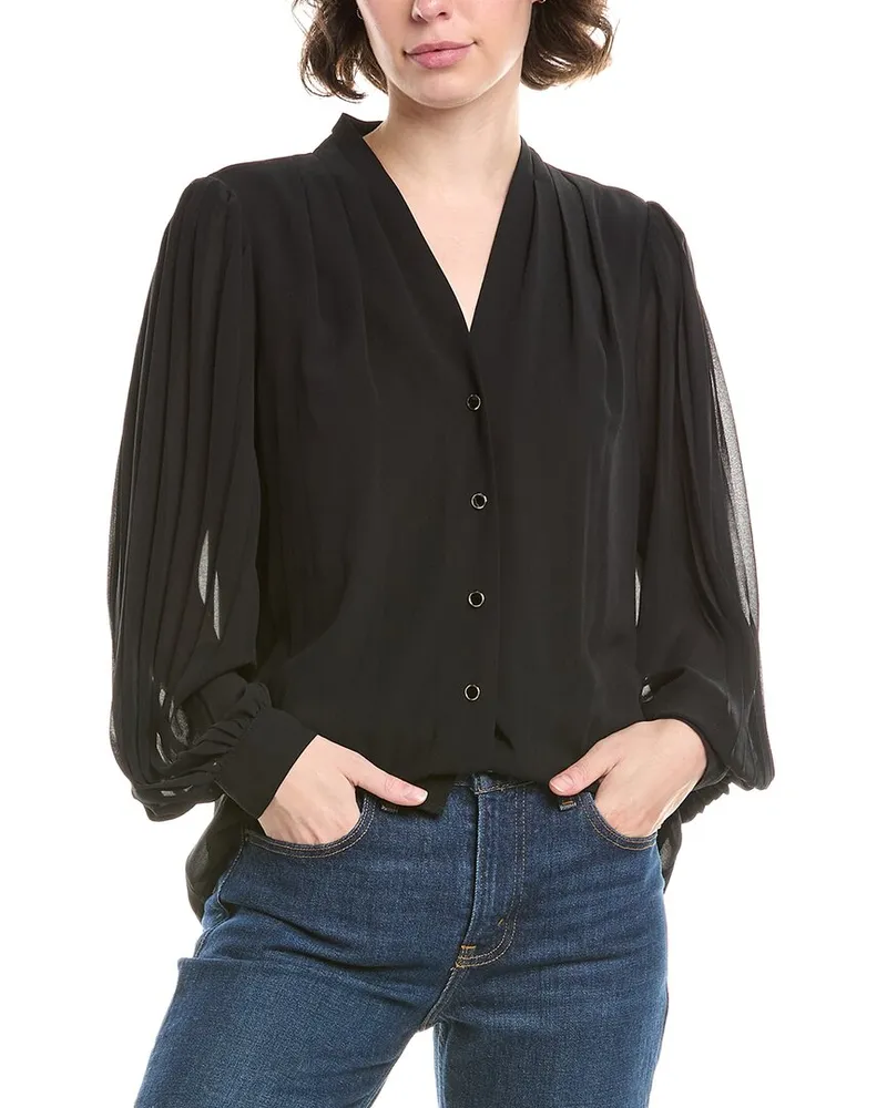Anne Klein Button Blouse Black